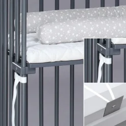 Babybay Cama Co-Sleep Boxspring - lacado cinza pizarra