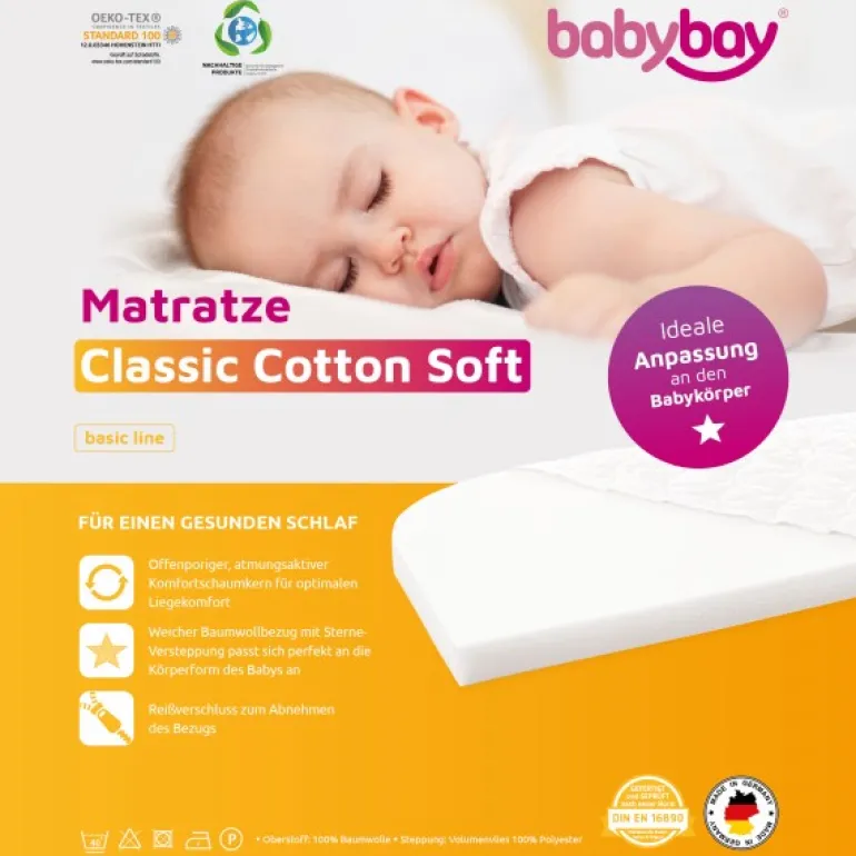 Babybay Colchão Cama Co-Sleep Original - Classic Cotton Soft