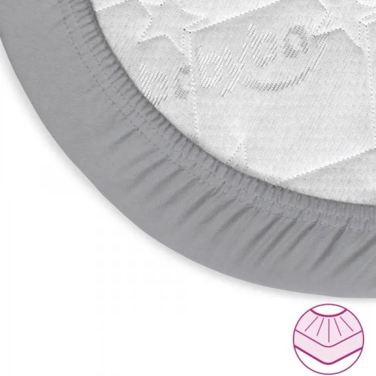 Babybay Lençol Ajustável Jersey Deluxe para modelo Original - cinza