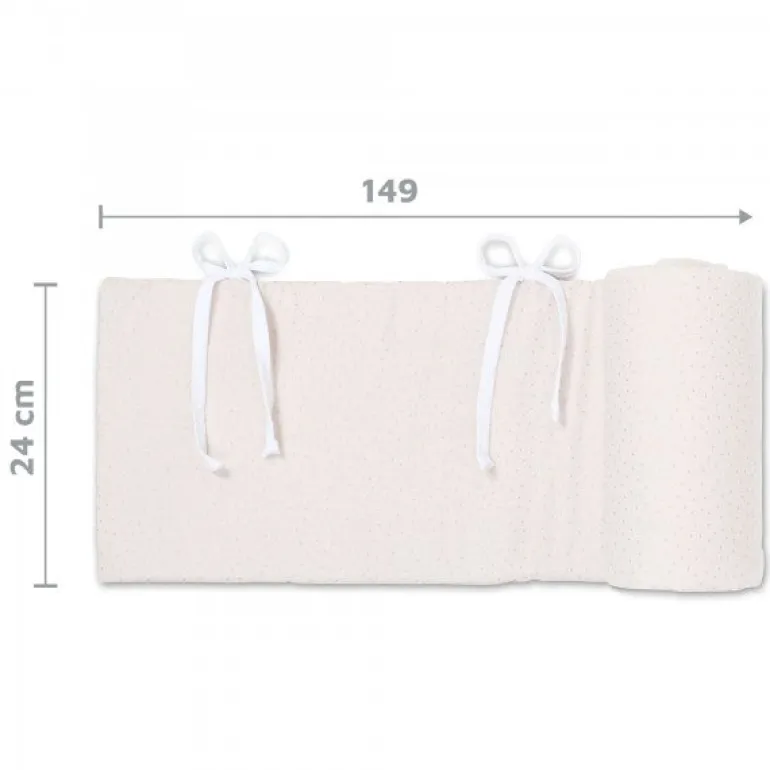 Babybay Protetor de Grades Algodão Orgânico Royal para modelo Original - beige