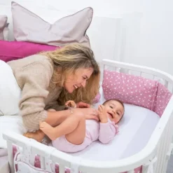 Babybay Protetor de Grades Piqué para Maxi, Boxspring, Comfort e Comfort Plus - cinza c/ estrelas brancas