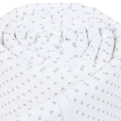 Babybay Protetor de Grades Piqué para Maxi, Boxspring, Comfort e Comfort Plus - branco c/ pontos cinza claro