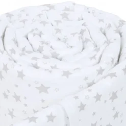 Babybay Protetor de Grades Piqué para modelo Original - branco e estrelas cinza claro