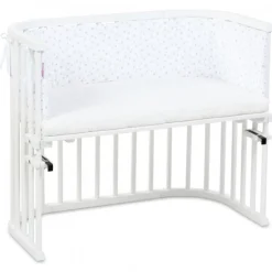 Babybay Protetor de Grades Piqué para modelo Original - branco e estrelas cinza claro