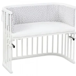Babybay Protetor de Grades Piqué para modelo Original - cinza e pontos brancos