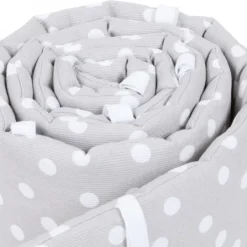 Babybay Protetor de Grades Piqué para modelo Original - cinza e pontos brancos
