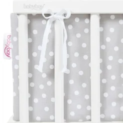 Babybay Protetor de Grades Piqué para modelo Original - cinza e pontos brancos