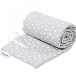 Babybay Protetor de Grades Piqué para modelo Original - cinza e pontos brancos