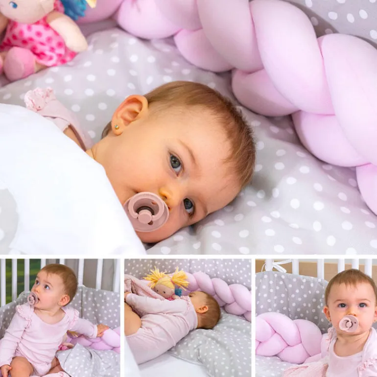 Babybay Rolo Trançado para todos os modelos - branco/beige/rosado