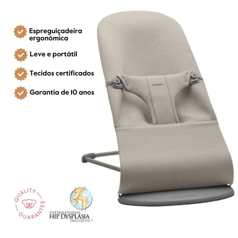 BabyBjorn Espreguiçadeira Bliss 3D Jersey - Gris Arena