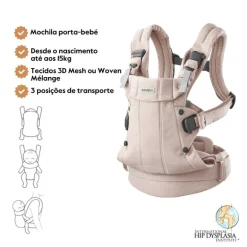 Babybjorn Mochila Porta Bebé Harmony Woven Melange - Rosa Claro