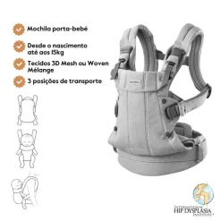 Babybjorn Mochila Porta Bebé Harmony Woven Melange - Gris Claro