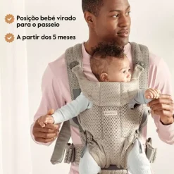 BabyBjorn Mochila Porta Bebé Move Mesh - Gris/Beige