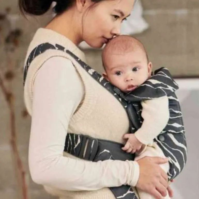 BabyBjorn Mochila Porta Bebé Mini Cotton - Antracita/Paisaje