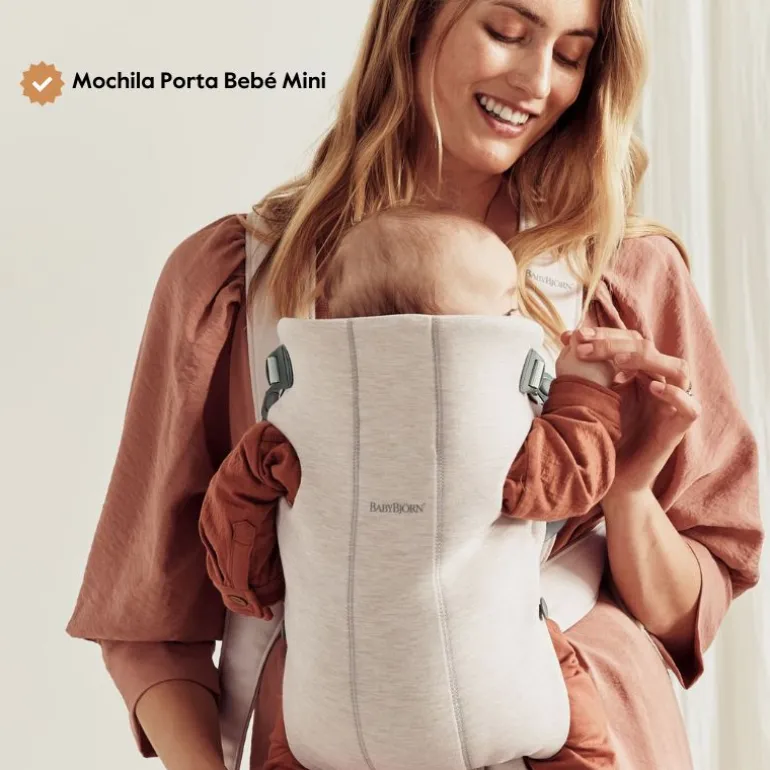 BabyBjorn Mochila Porta Bebé Mini Cotton - Antracita/Paisaje