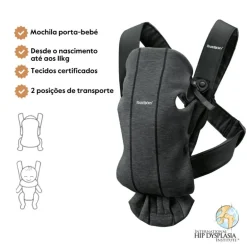 BabyBjorn Mochila Porta Bebé Mini 3D Jersey - Gris carbón