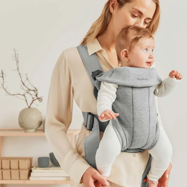 BabyBjorn Mochila Porta Bebé Mini 3D Jersey - Gris Claro