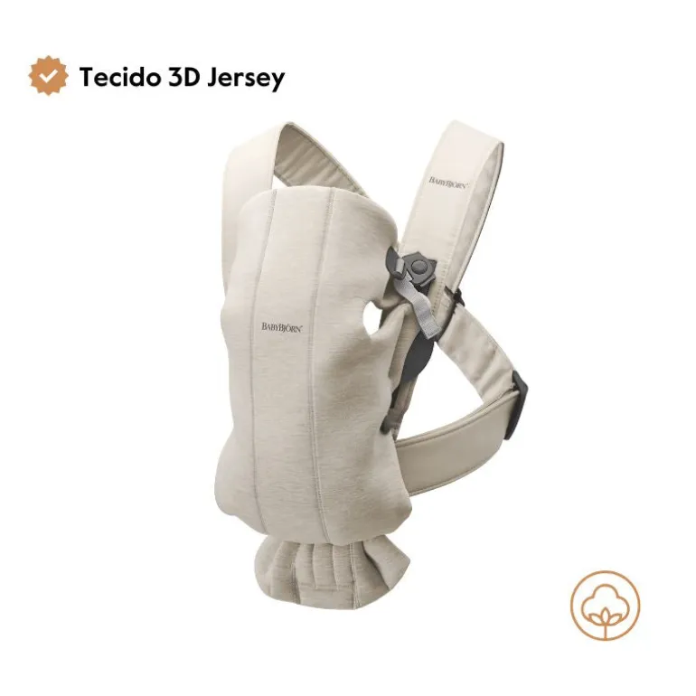 BabyBjorn Mochila Porta Bebé Mini 3D Jersey - Gris Claro