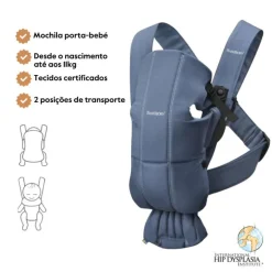 BabyBjorn Mochila Porta Bebé Mini Cotton - Índigo Vintage