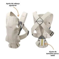 BabyBjorn Mochila Porta Bebé Mini 3D Jersey - Gris Oscuro