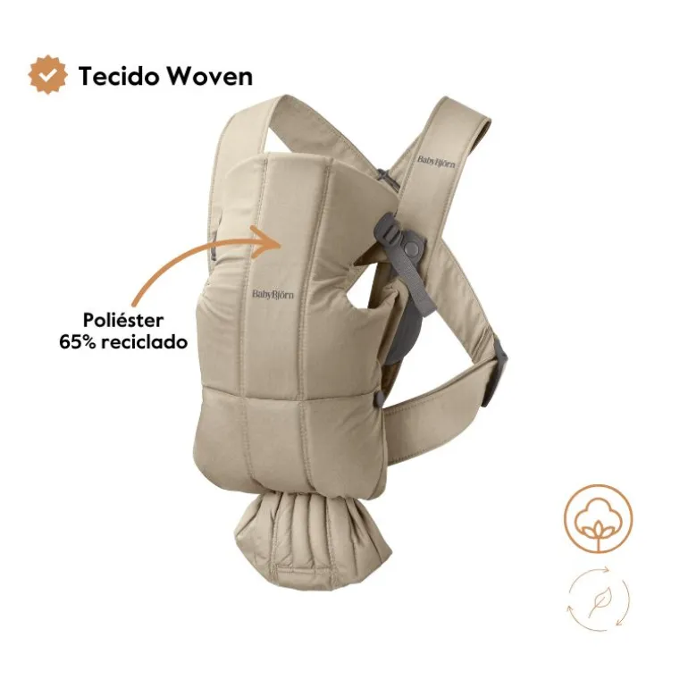 BabyBjorn Mochila Porta Bebé Mini Cotton - Negro
