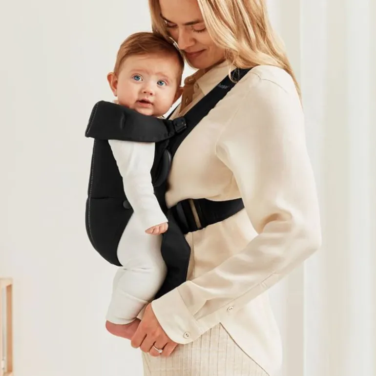 BabyBjorn Mochila Porta Bebé Mini Cotton - Negro