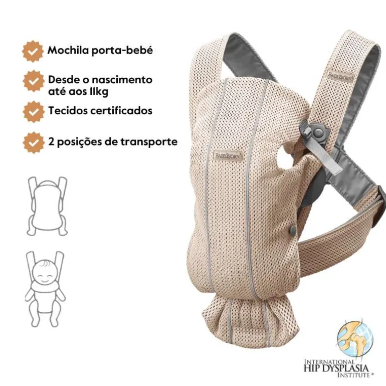 BabyBjorn Mochila Porta Bebé Mini Mesh - Rosa Perla