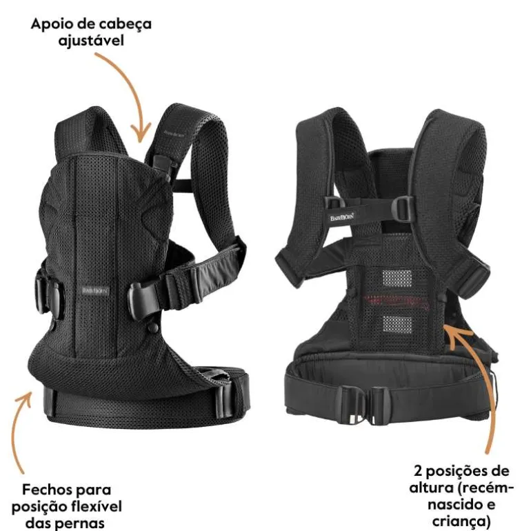 BabyBjorn Mochila Porta Bebé One Air - Antracita/Leopard