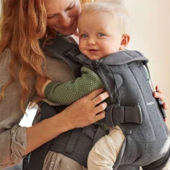 BabyBjorn Mochila Porta Bebé One Woven Mix - Gris oscuro