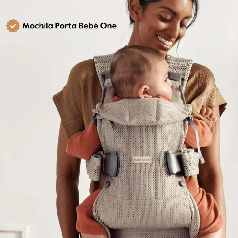 BabyBjorn Mochila Porta Bebé One Woven Mix - Gris oscuro