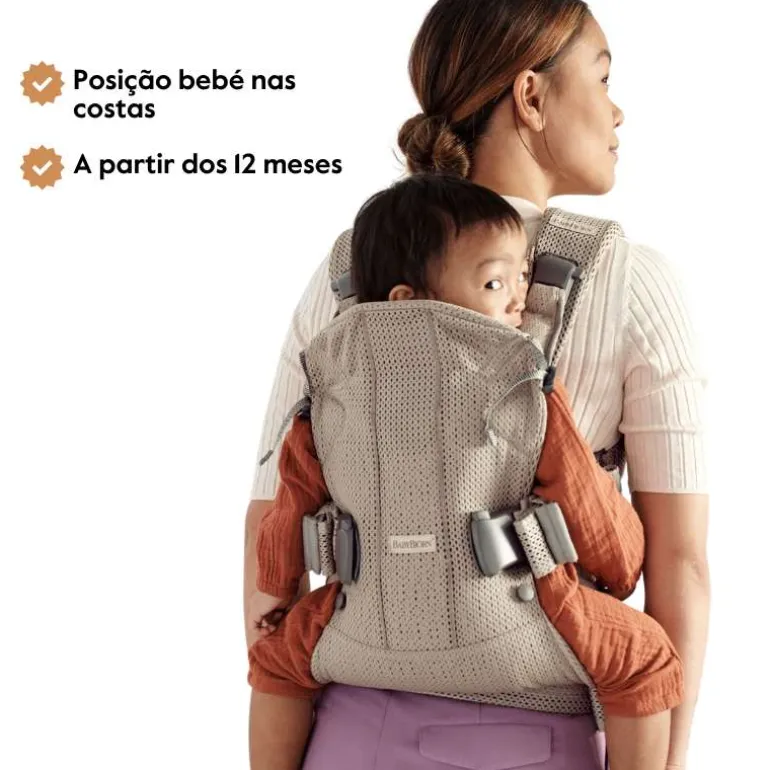 BabyBjorn Mochila Porta Bebé One Woven Mix - Gris oscuro