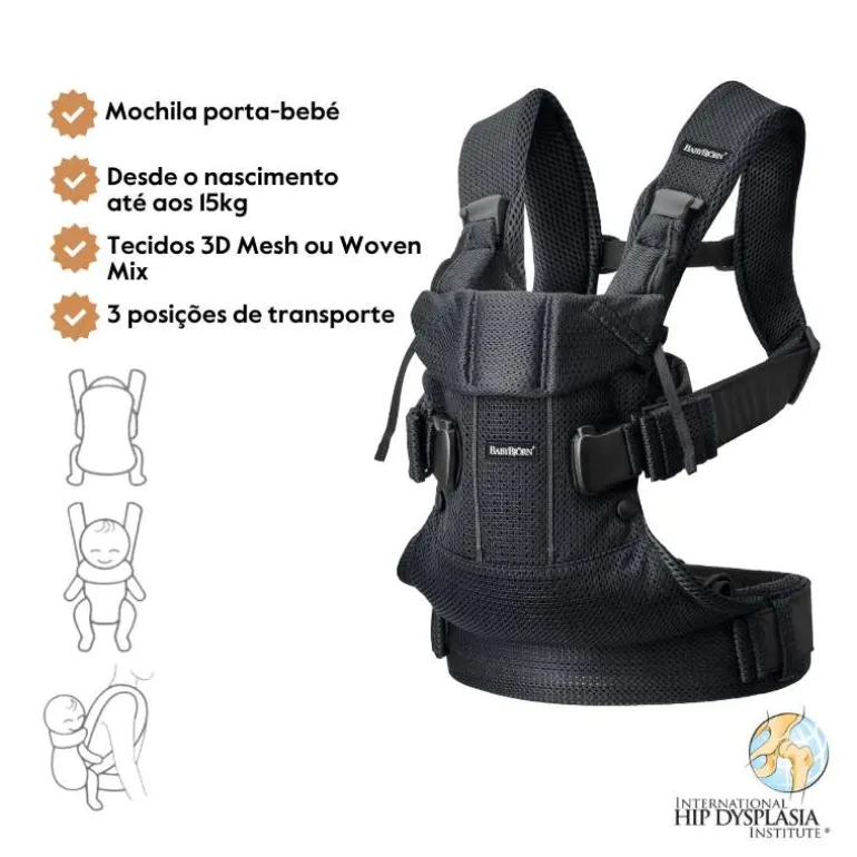 BabyBjorn Mochila Porta Bebé One Air - Negro
