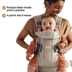 BabyBjorn Mochila Porta Bebé One Woven Mix - Negro