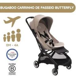 Bugaboo Carrinho de Bebé Butterfly - Black/Desert Taupe