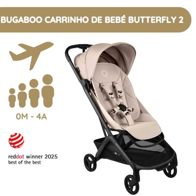 Bugaboo Carrinho de Bebé Butterfly 2 - Desert Taupe