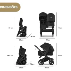 Bugaboo Donkey 6 Carrinho de Gémeos - Deep Indigo
