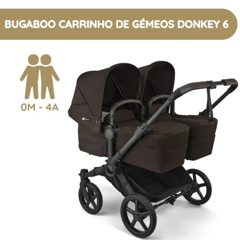 Bugaboo Donkey 6 Carrinho de Gémeos - Cocoa Brown