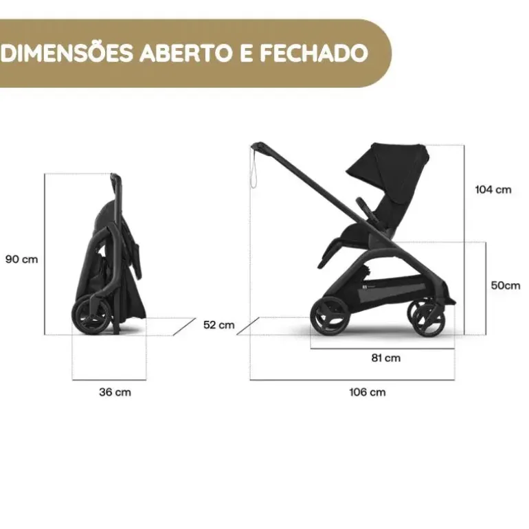 Bugaboo Dragonfly Plus Carrinho de Bebé - Heritage Black