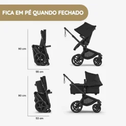 Carrinho de Bebé Bugaboo Fox 5 Renew - Negro/Azul Indigo