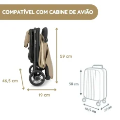 Carrinho de Bebé Compacto Quid 3 da Inglesina - Lunar Beige