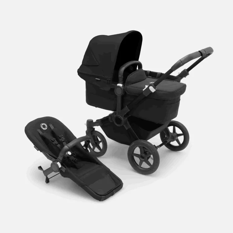 Carrinho de Bebé Donkey 5 Mono Completo da Bugaboo - Cresce com a família - Black/Midnight Black