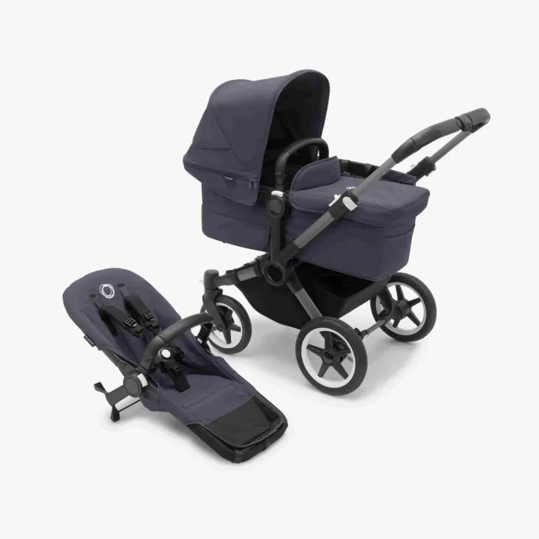 Carrinho de Bebé Donkey 5 Mono Completo da Bugaboo - Cresce com a família - Graphite/Stormy Blue