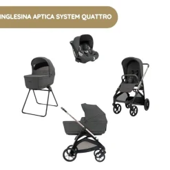 Carrinho de Bebé Inglesina Aptica System Quattro - Marble Grey