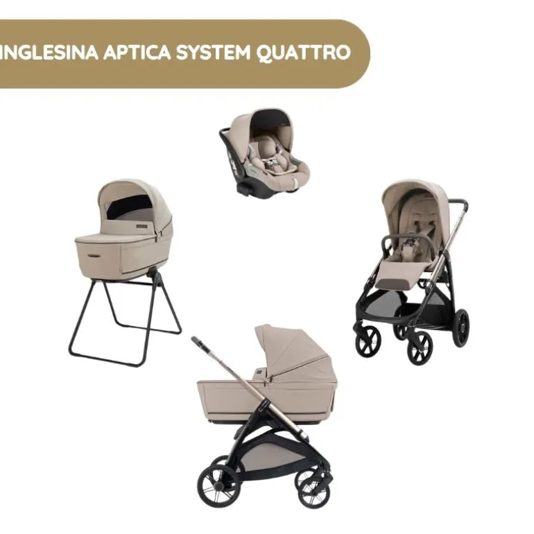 Carrinho de Bebé Inglesina Aptica System Quattro - Vicuna Beige