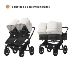 Carrinho de Bebé para Gémeos Bugaboo Donkey 5 Twin - Graphite/Stormy Blue
