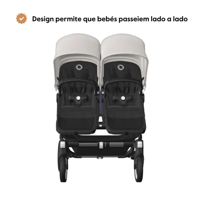 Carrinho de Bebé para Gémeos Bugaboo Donkey 5 Twin - Black/Desert Taupe