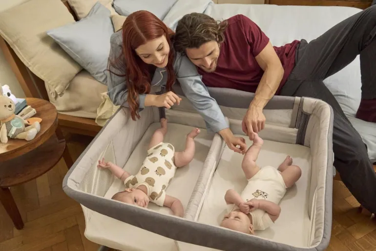 Chicco Berço de Gémeos Next2Me Twin - Magnet Grey