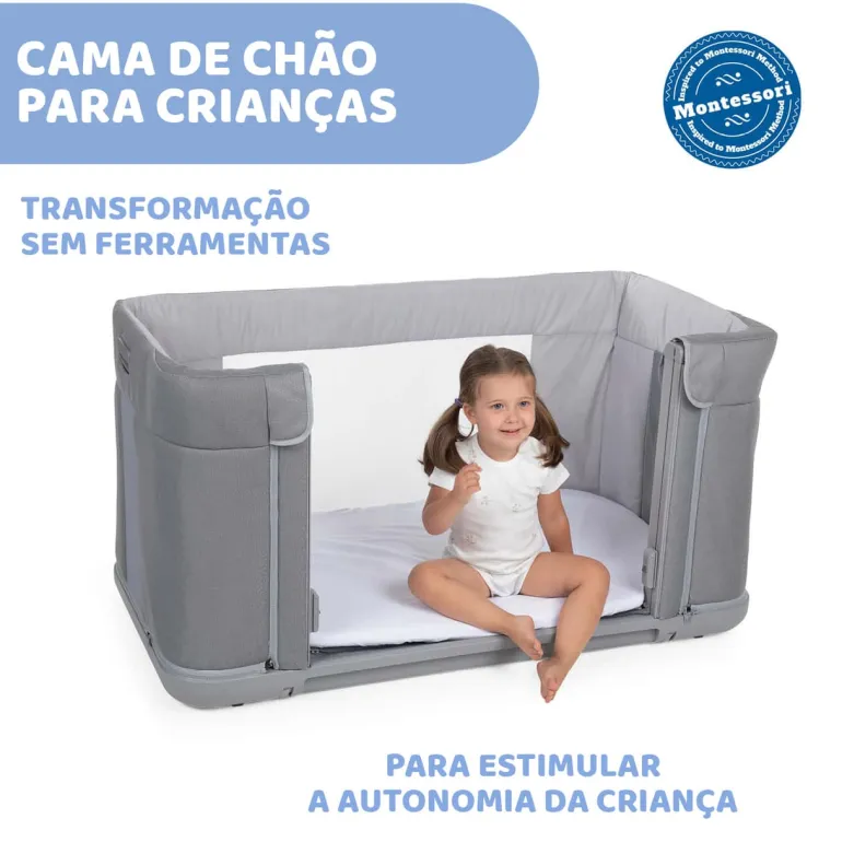 Chicco Berço Next2Me Forever - Ash Grey Cross Coll