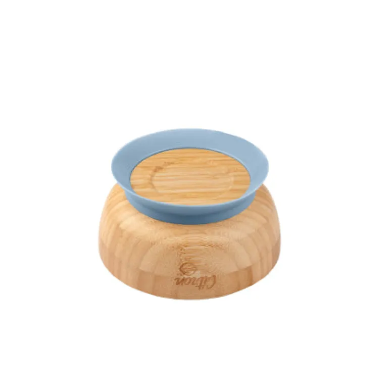 Citron Taça de Bambú c/ Ventosa e Colher - Azul