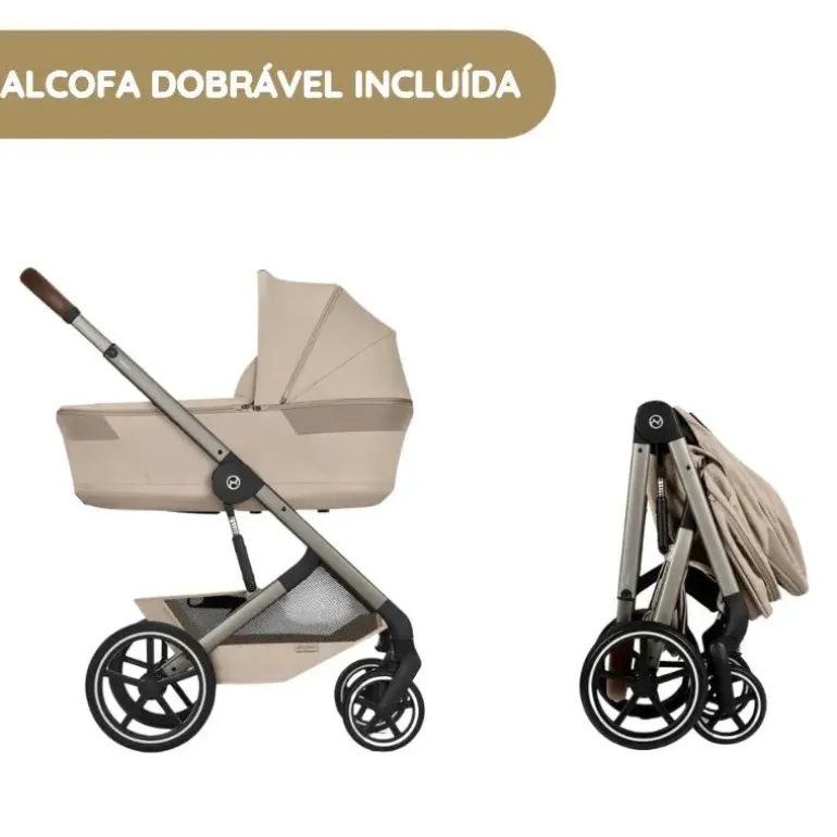 Cybex Balios S Lux Carrinho de Bebé com Alcofa Dobrável - Moon Black